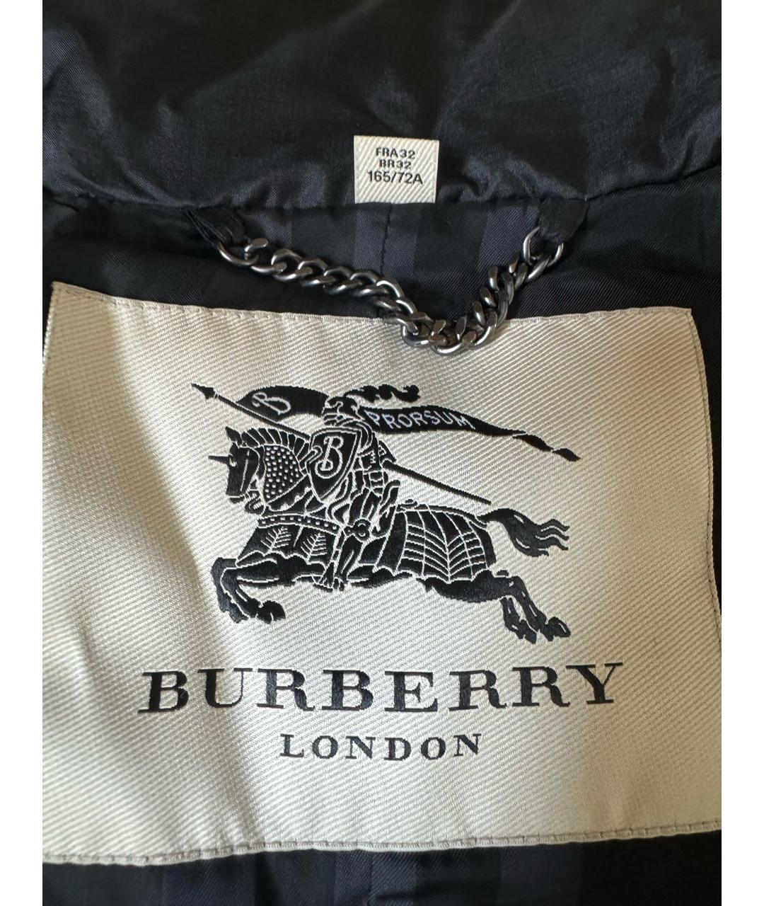 BURBERRY Черный полиэстеровый пуховик, фото 3