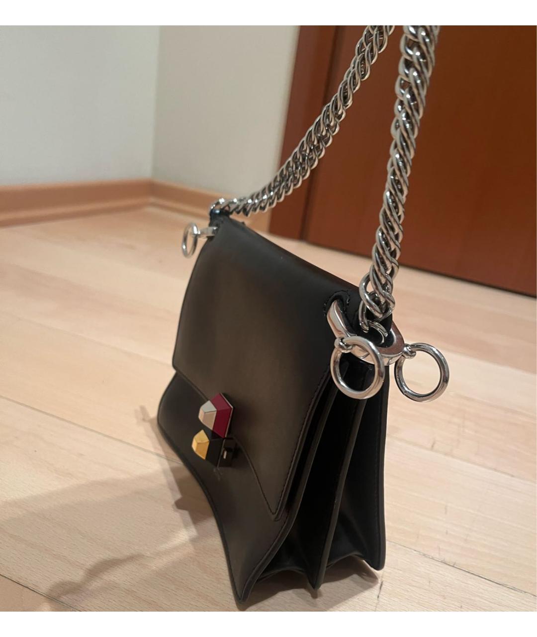 FENDI Черная кожаная сумка через плечо, фото 2