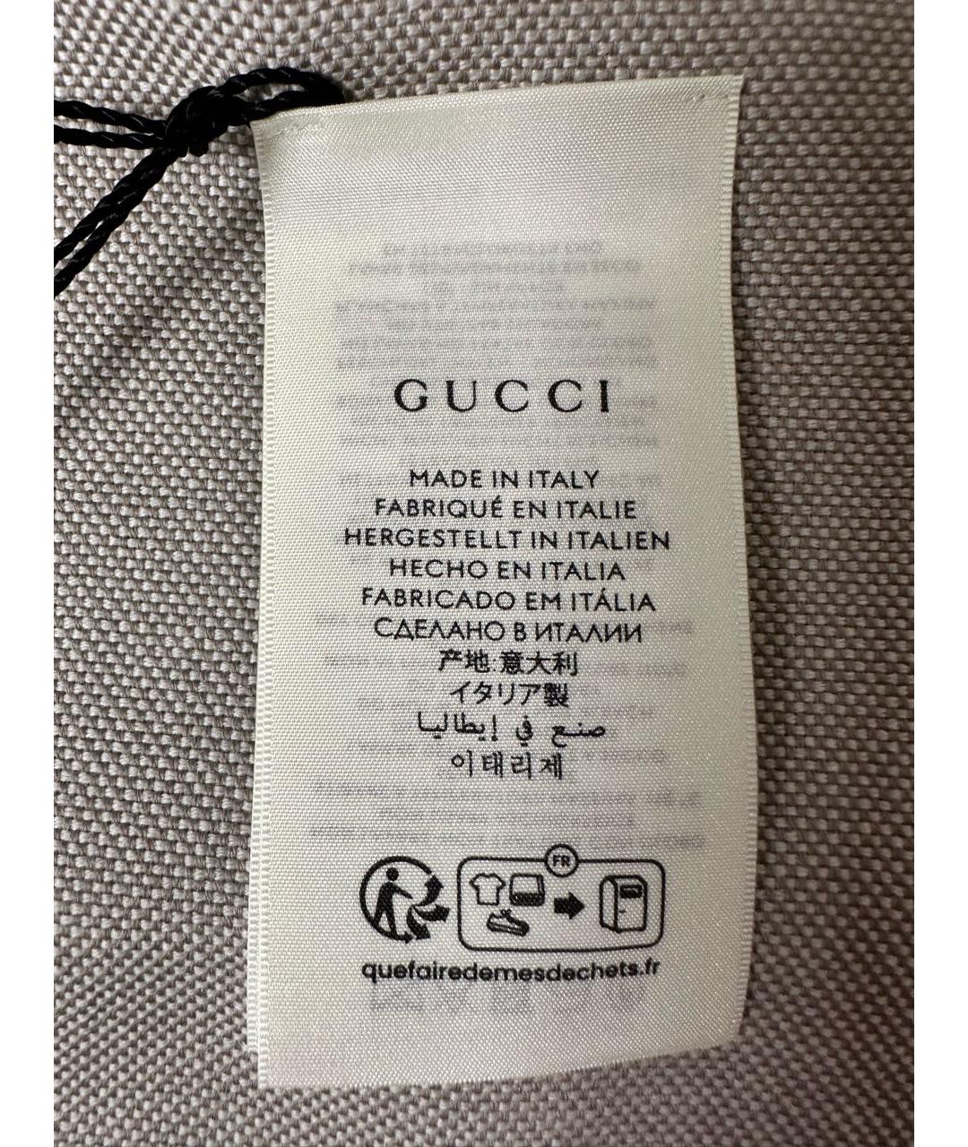 GUCCI Бежевый шерстяной шарф, фото 3