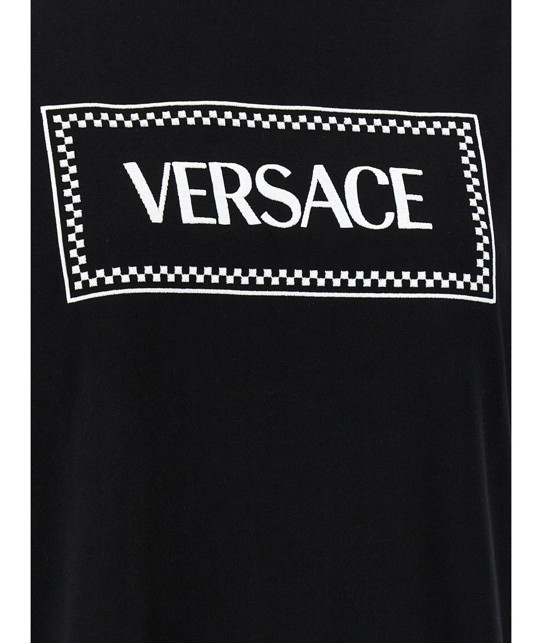 VERSACE Черная хлопковая футболка, фото 4