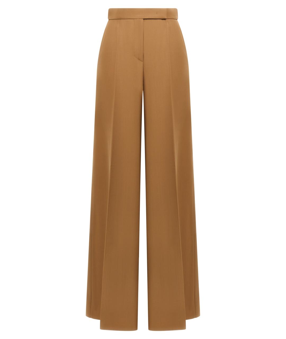 MAX MARA Коричневые шерстяные брюки широкие, фото 1