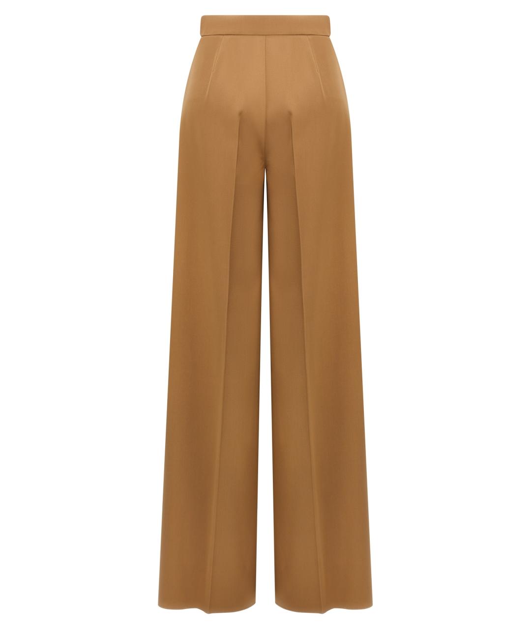 MAX MARA Коричневые шерстяные брюки широкие, фото 2