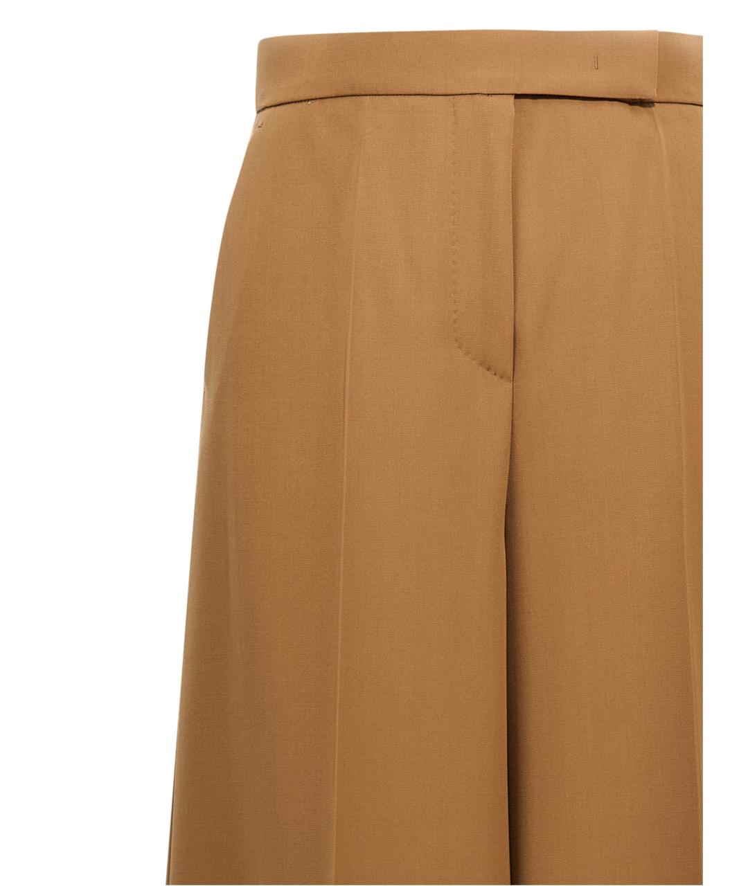 MAX MARA Коричневые шерстяные брюки широкие, фото 3