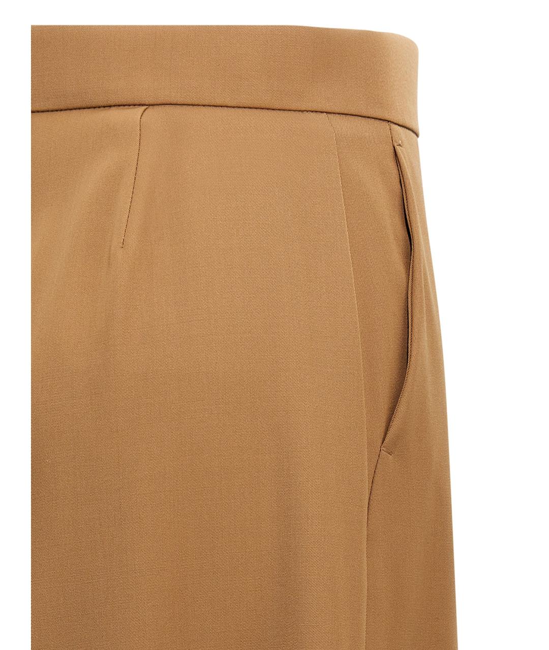 MAX MARA Коричневые шерстяные брюки широкие, фото 4