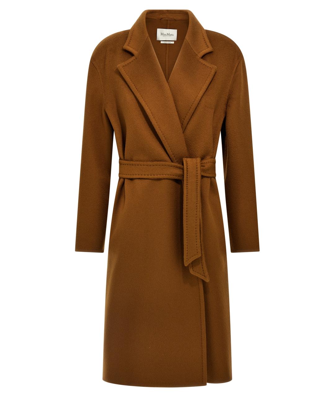 MAX MARA Коричневое кашемировое пальто, фото 1