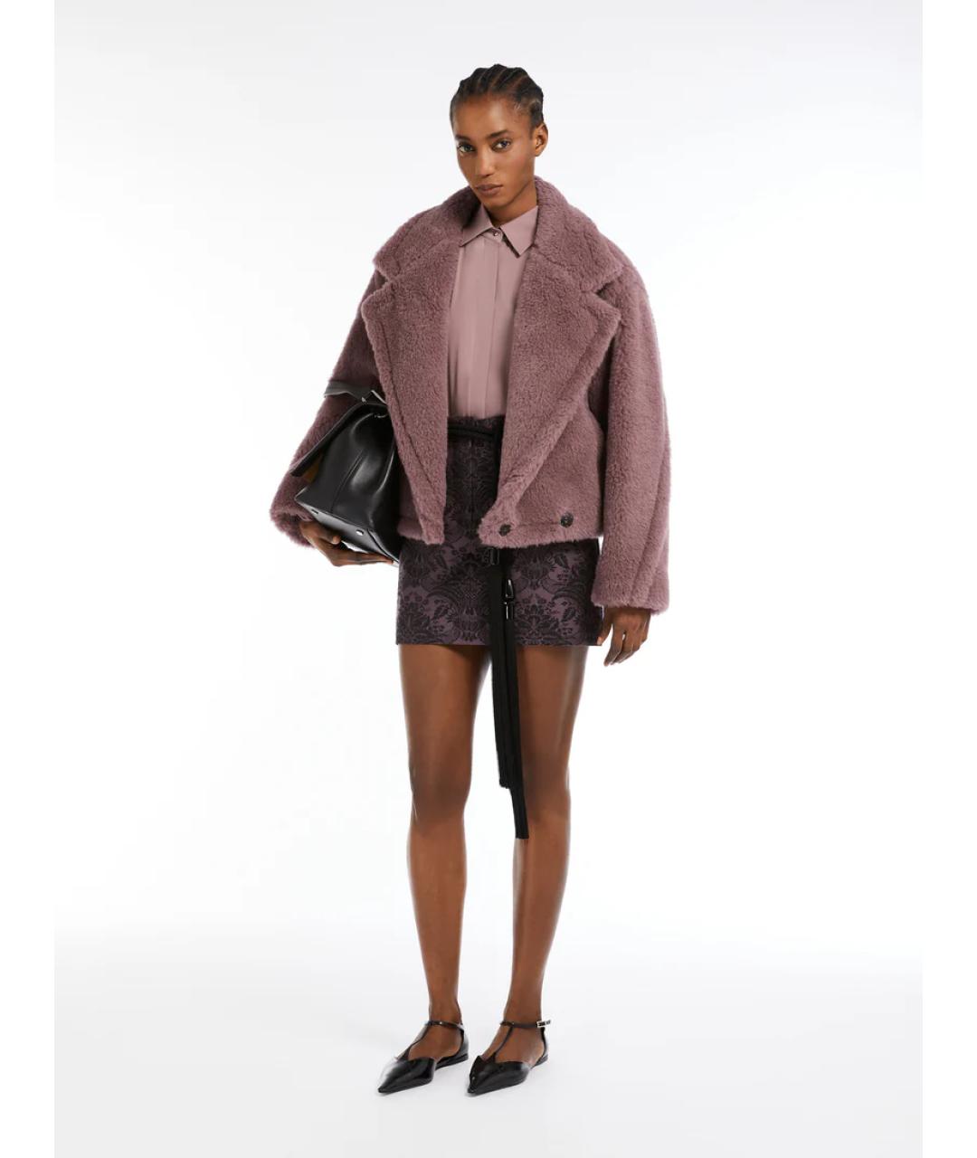 MAX MARA Фиолетовое шерстяное пальто, фото 5