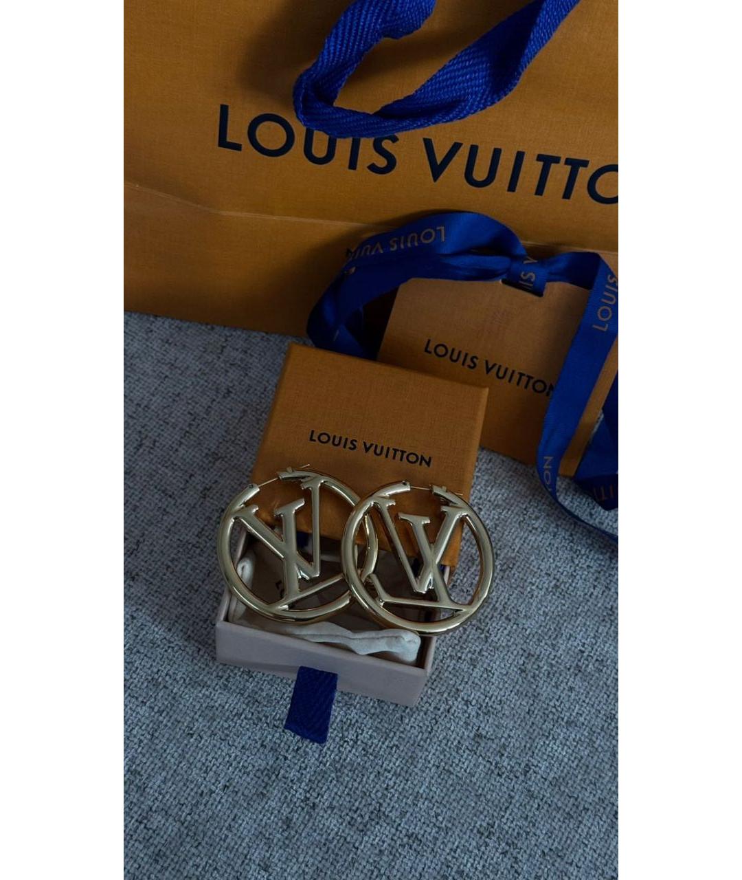 LOUIS VUITTON Золотые позолоченные серьги, фото 2