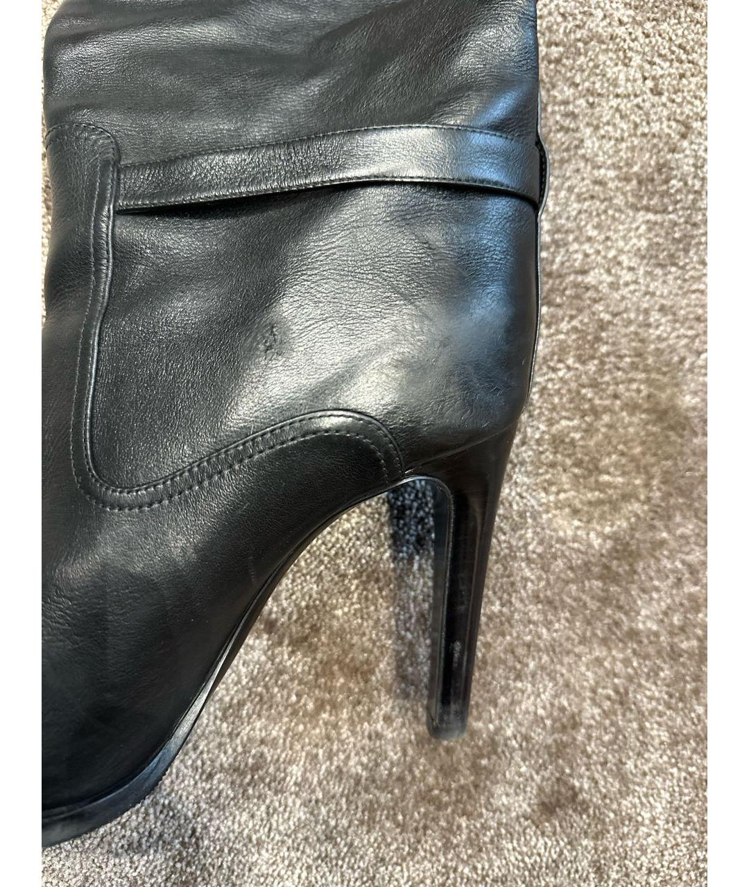 SAINT LAURENT Черные кожаные сапоги, фото 7
