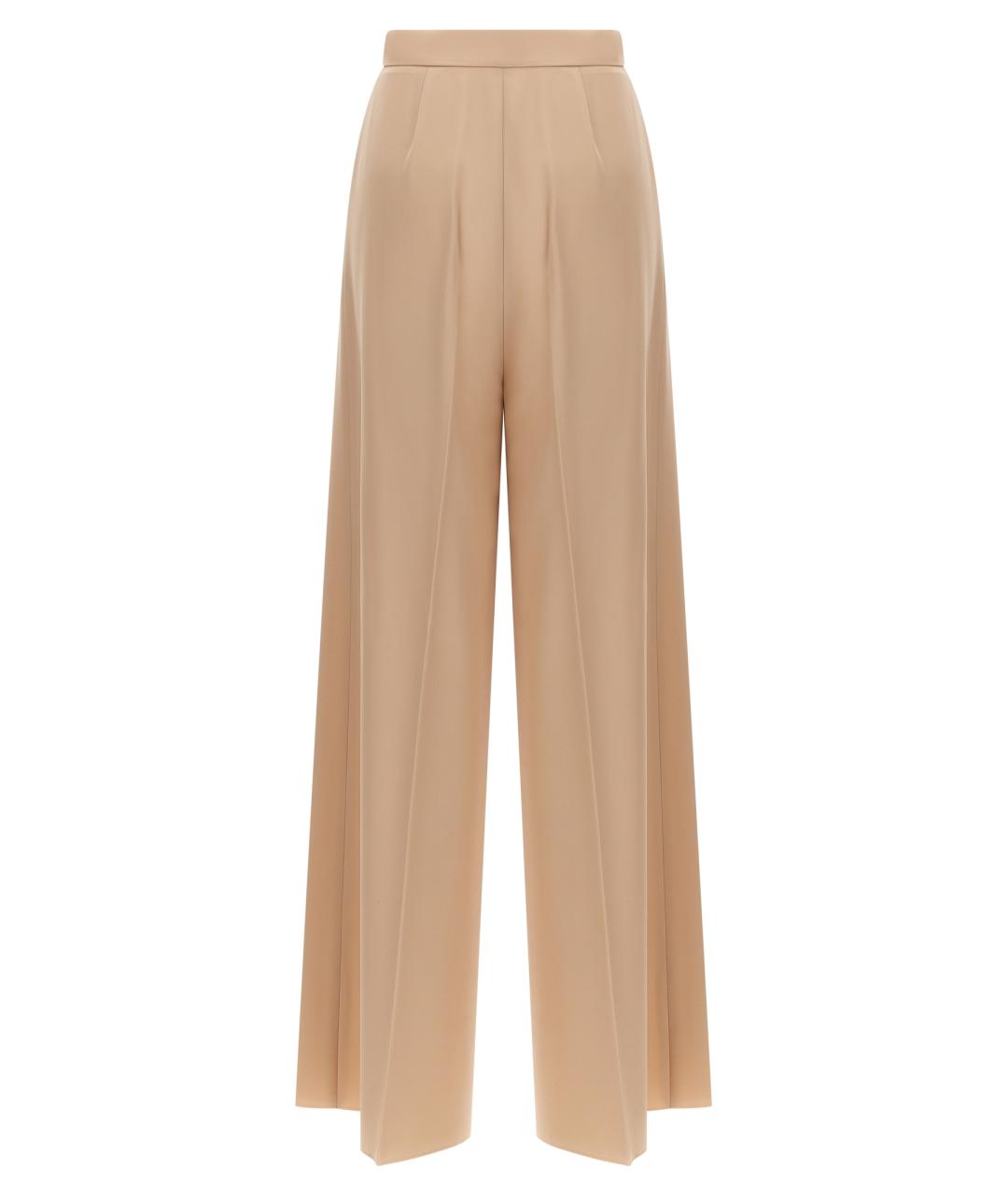 MAX MARA Бежевые шерстяные прямые брюки, фото 2