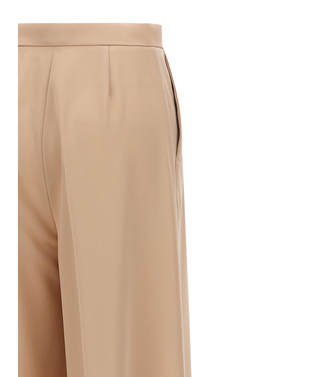 MAX MARA Бежевые шерстяные прямые брюки, фото 4