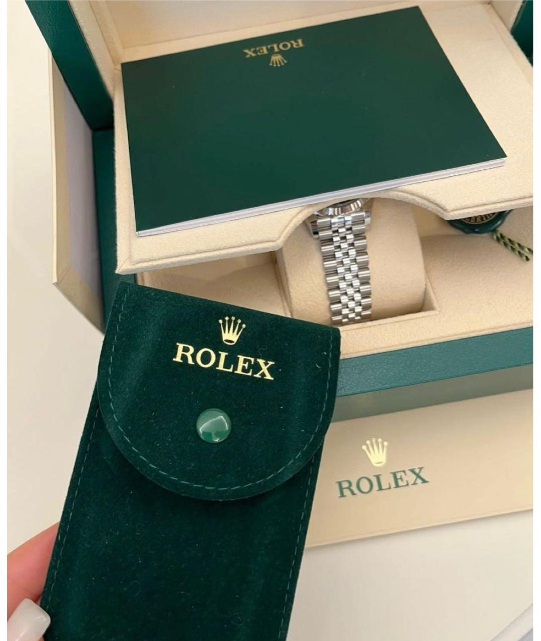 ROLEX Зеленые часы из белого золота, фото 7