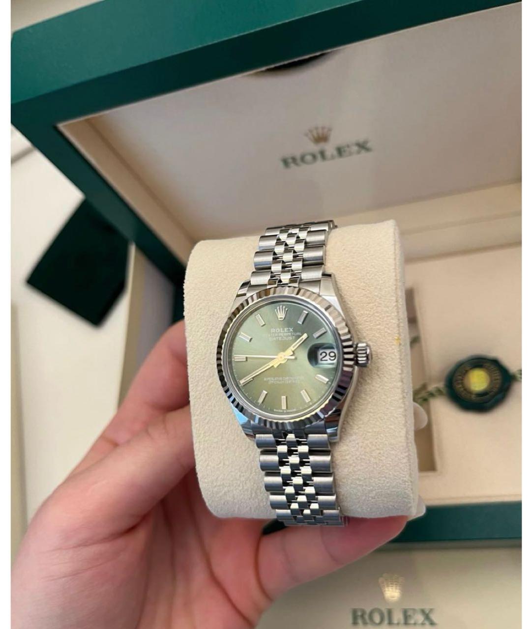 ROLEX Зеленые часы из белого золота, фото 6