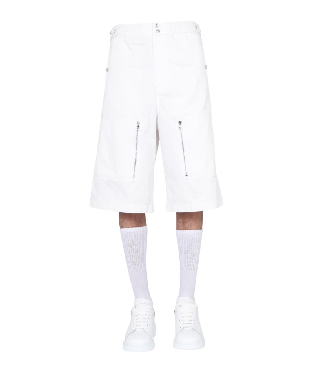 ALEXANDER MCQUEEN Белые хлопковые повседневные брюки, фото 1