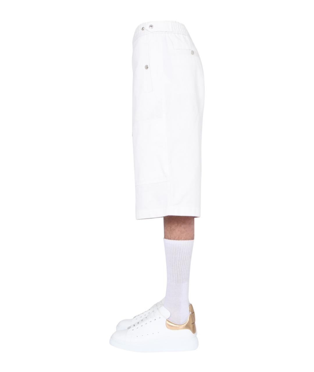 ALEXANDER MCQUEEN Белые хлопковые повседневные брюки, фото 3