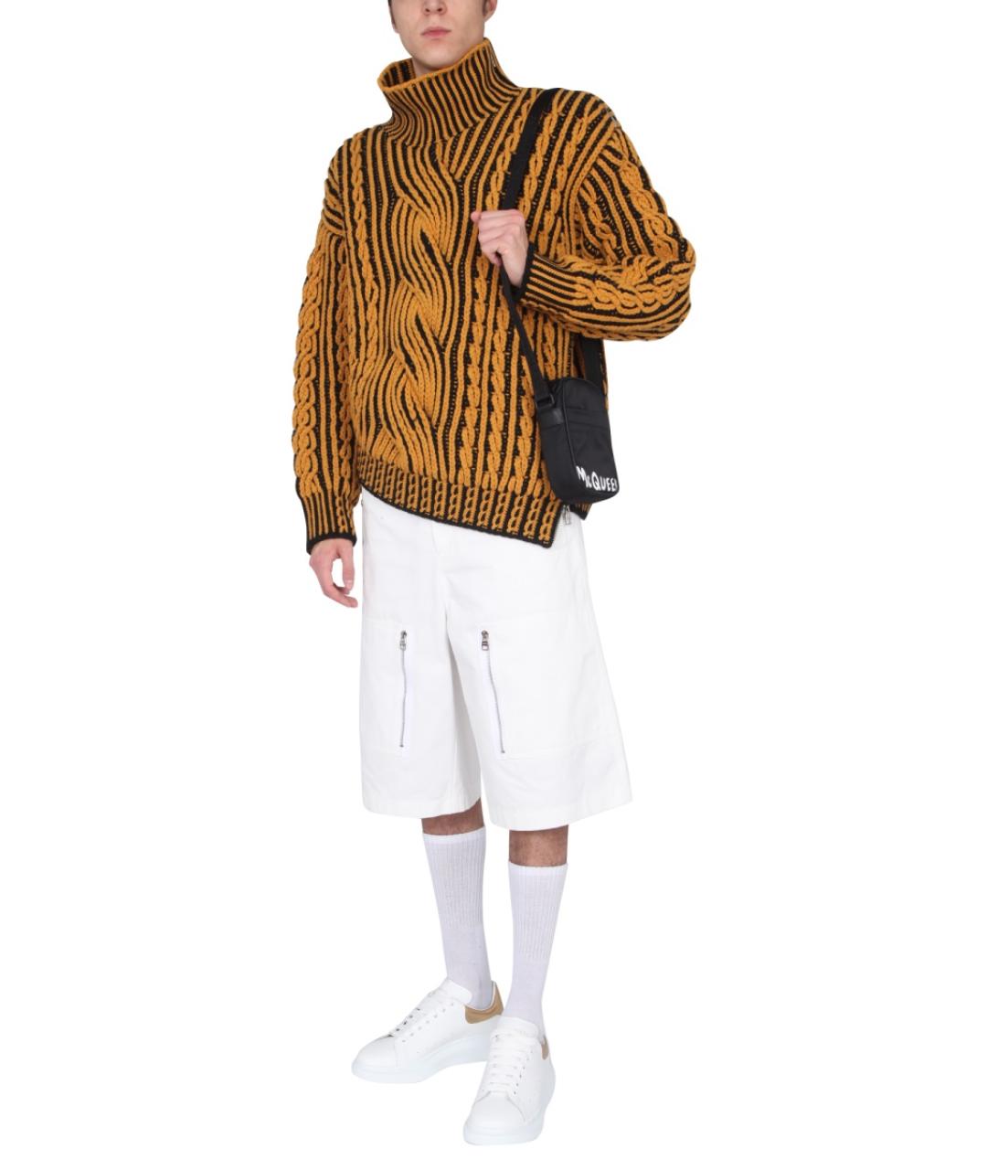 ALEXANDER MCQUEEN Белые хлопковые повседневные брюки, фото 2