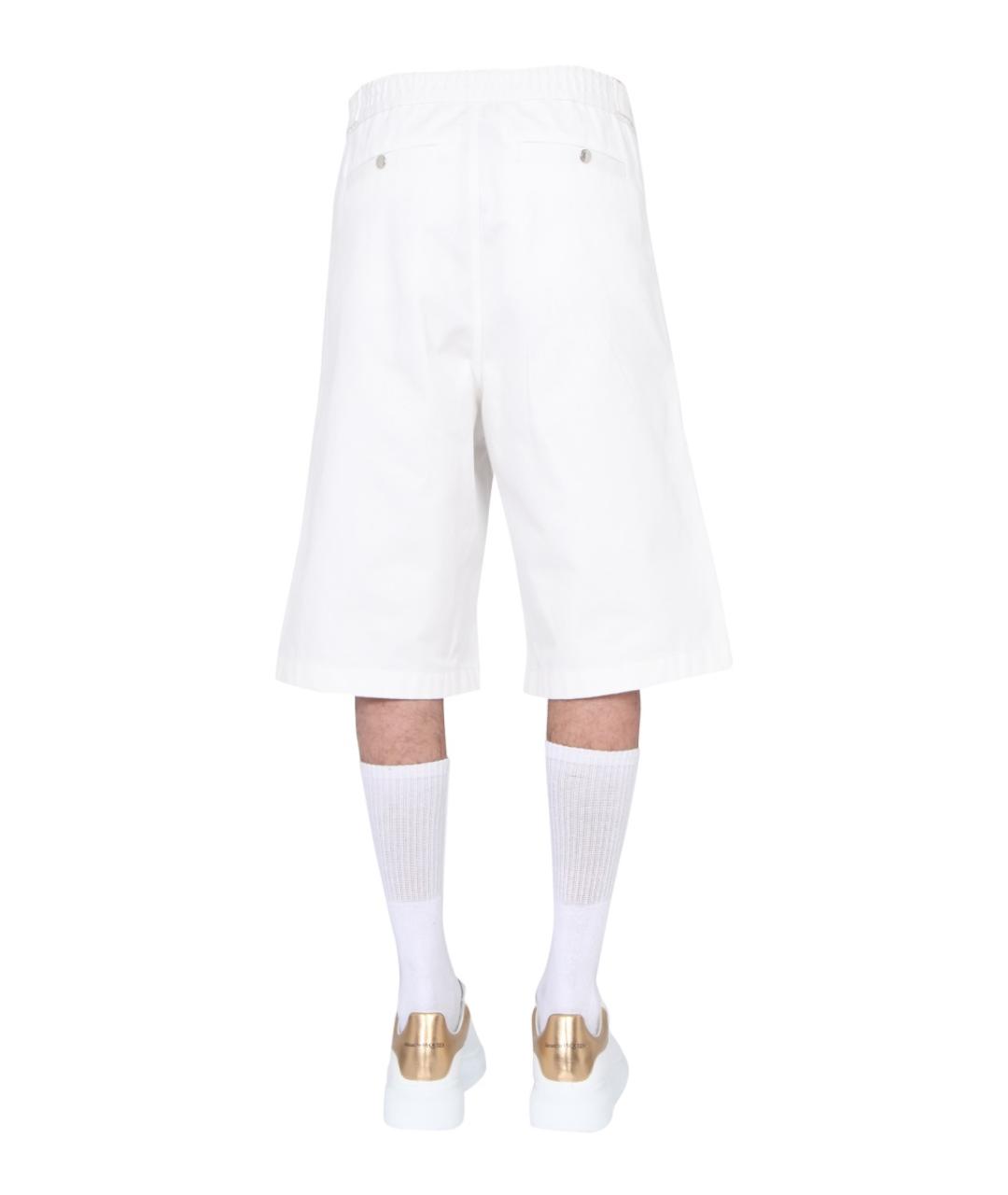 ALEXANDER MCQUEEN Белые хлопковые повседневные брюки, фото 4