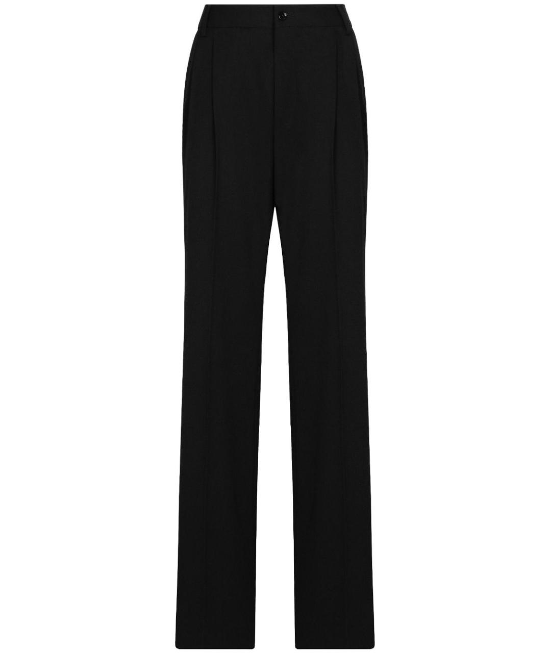 DOLCE&GABBANA Черные полиэстеровые прямые брюки, фото 1