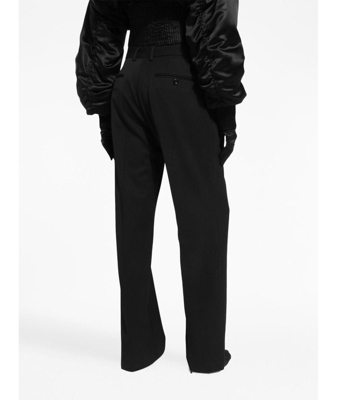 DOLCE&GABBANA Черные полиэстеровые прямые брюки, фото 2