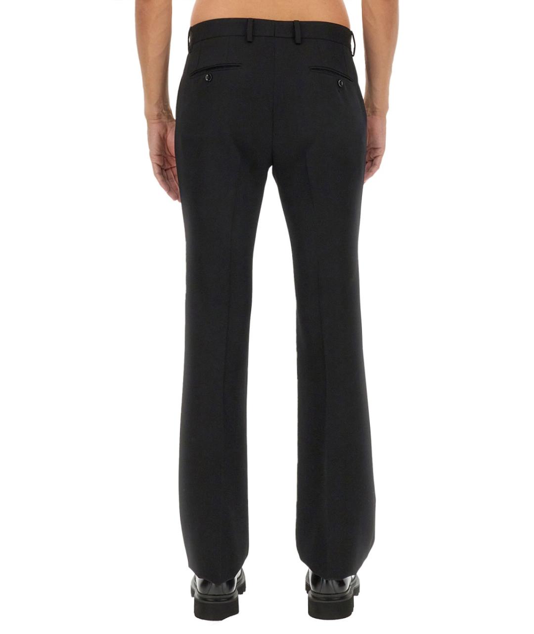 DOLCE&GABBANA Черные шерстяные повседневные брюки, фото 3