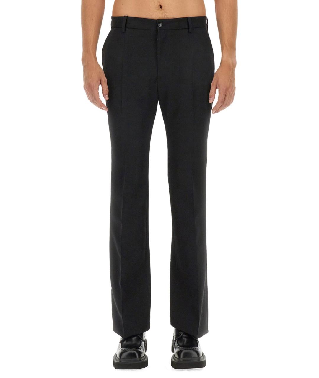 DOLCE&GABBANA Черные шерстяные повседневные брюки, фото 1