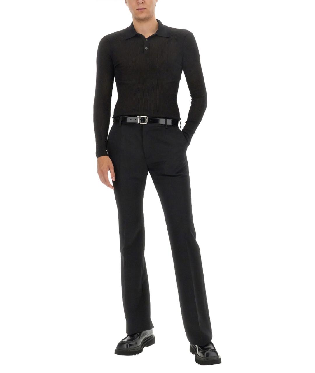 DOLCE&GABBANA Черные шерстяные повседневные брюки, фото 2