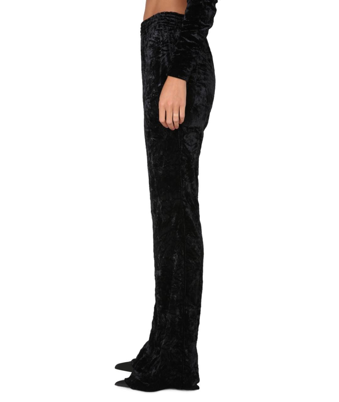 SAINT LAURENT Черные полиэстеровые прямые брюки, фото 3