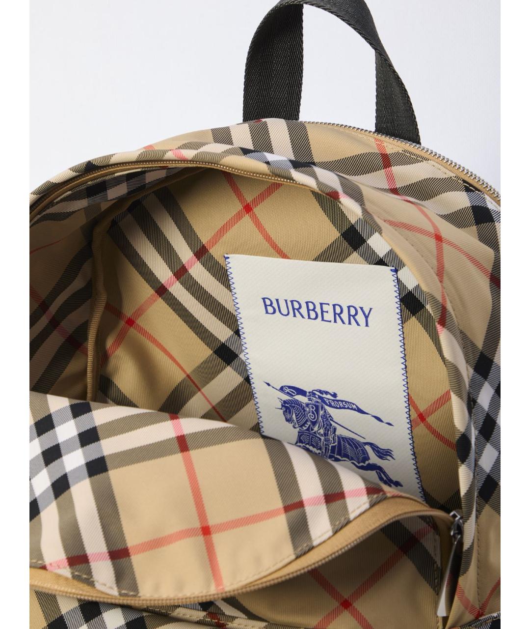 BURBERRY Бежевый синтетический рюкзак, фото 4