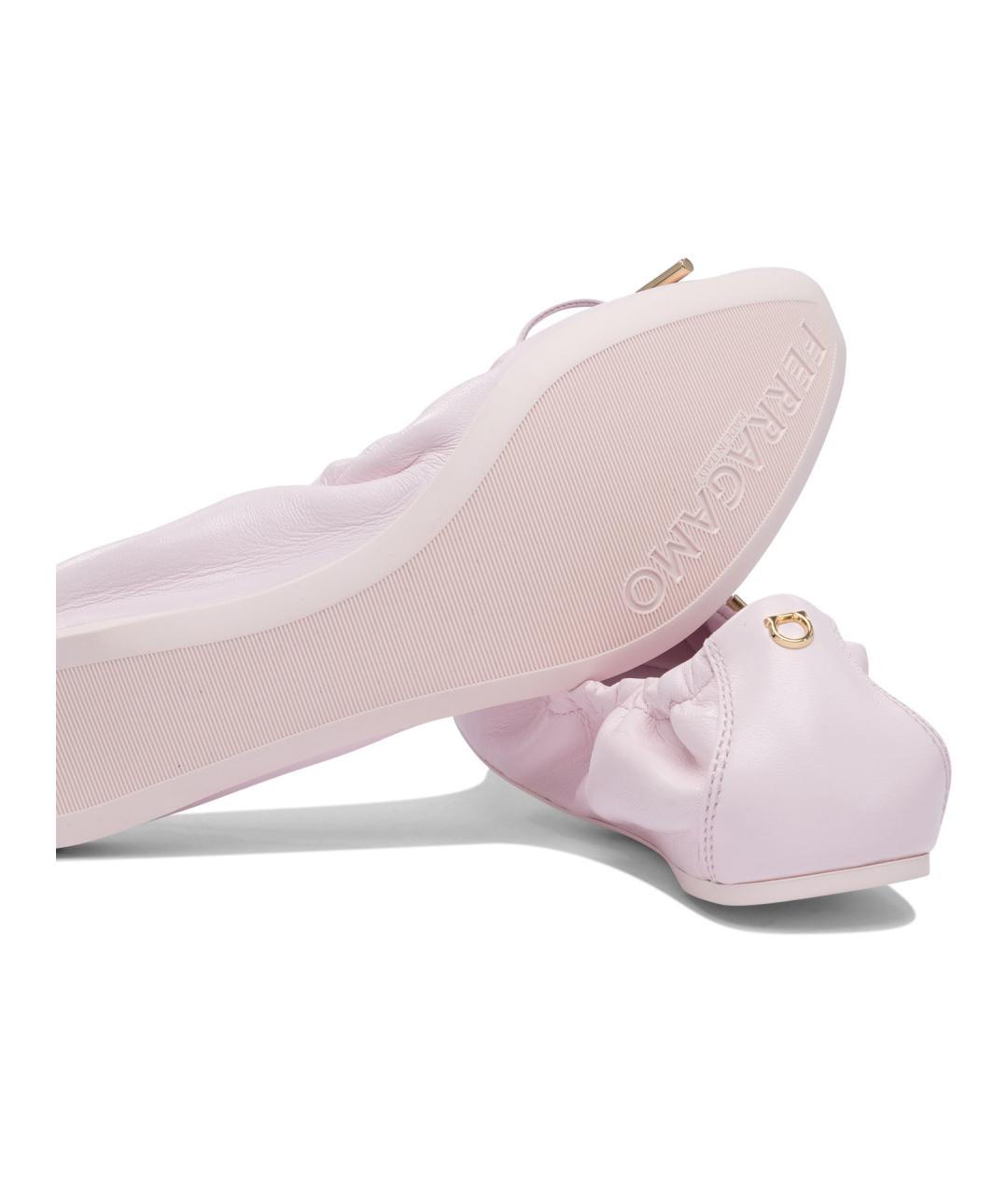 FERRAGAMO Розовые кожаные балетки, фото 5