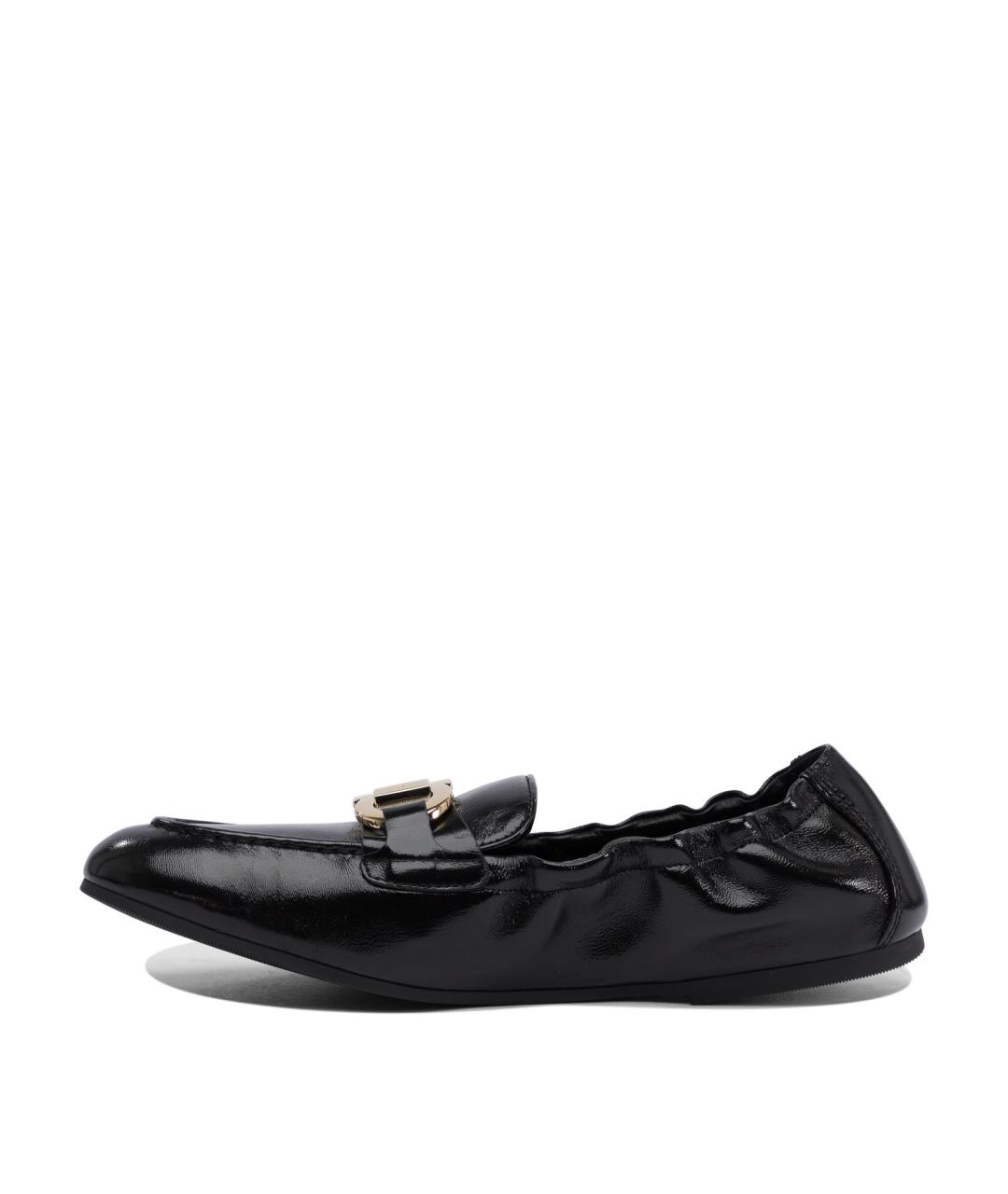 FERRAGAMO Черные кожаные лоферы, фото 3