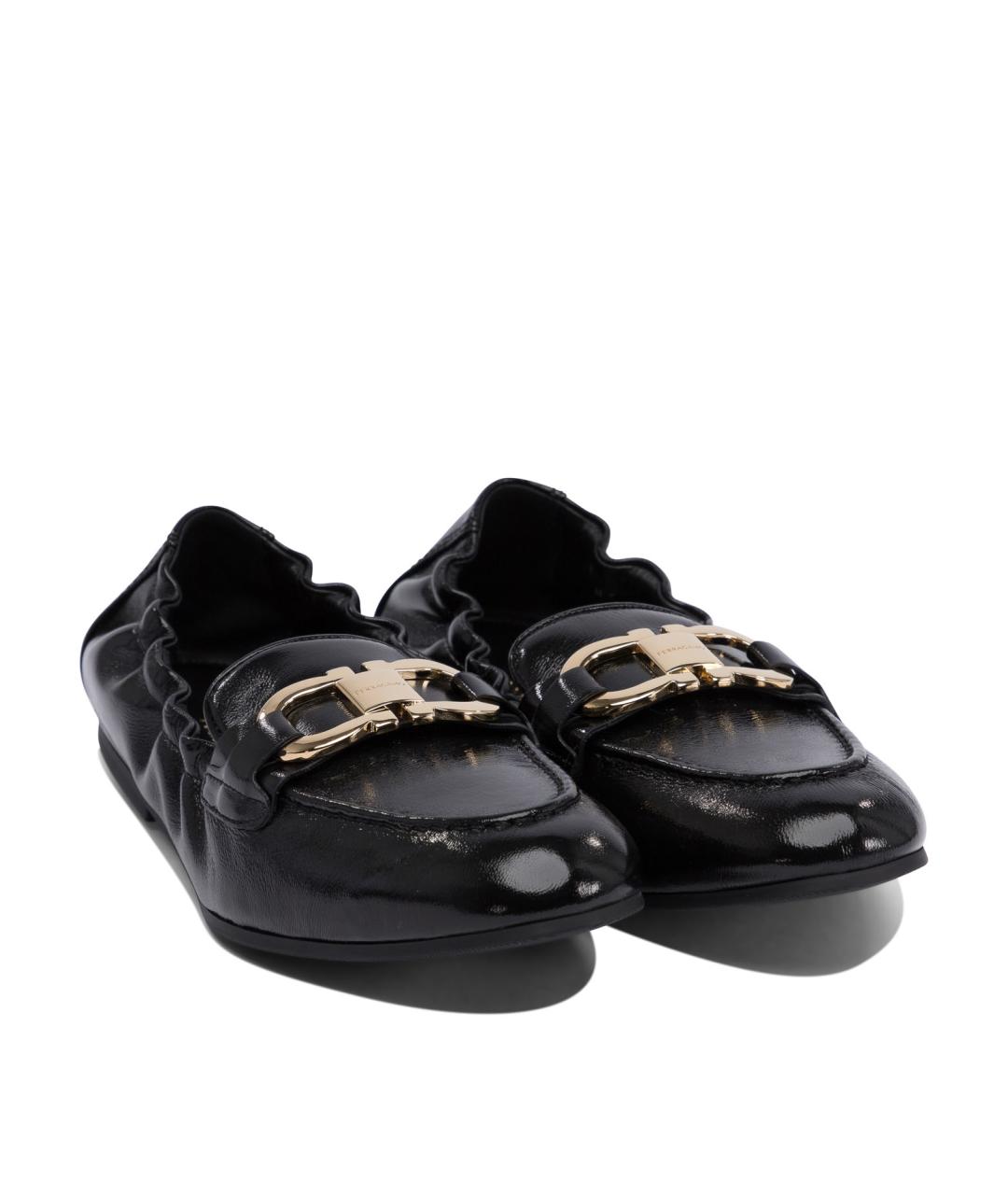 FERRAGAMO Черные кожаные лоферы, фото 2