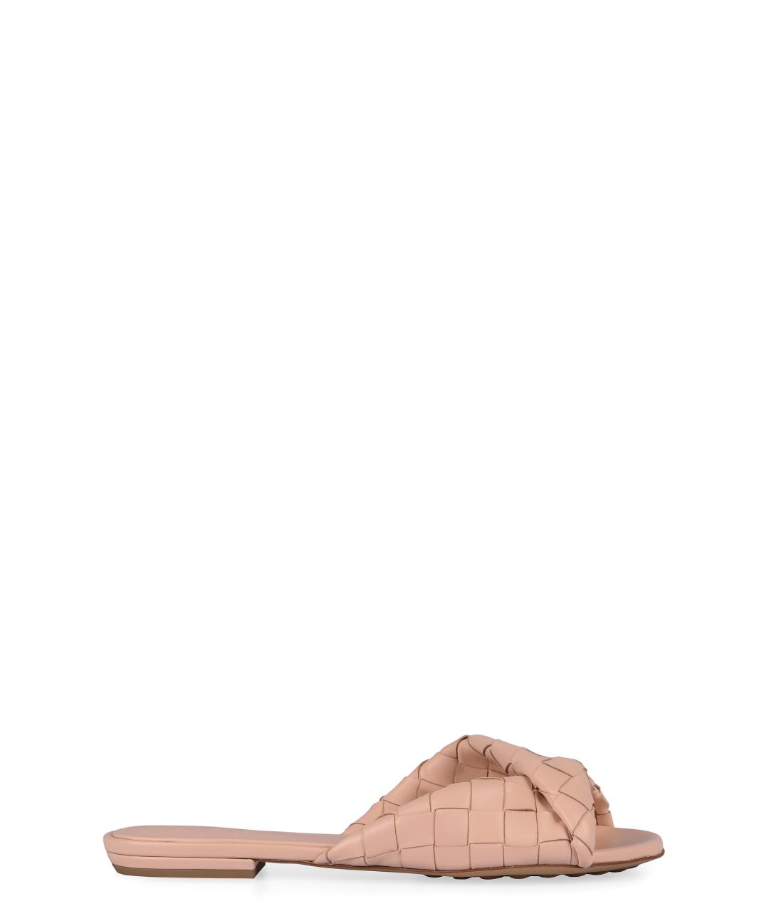 BOTTEGA VENETA Розовые кожаные шлепанцы, фото 1