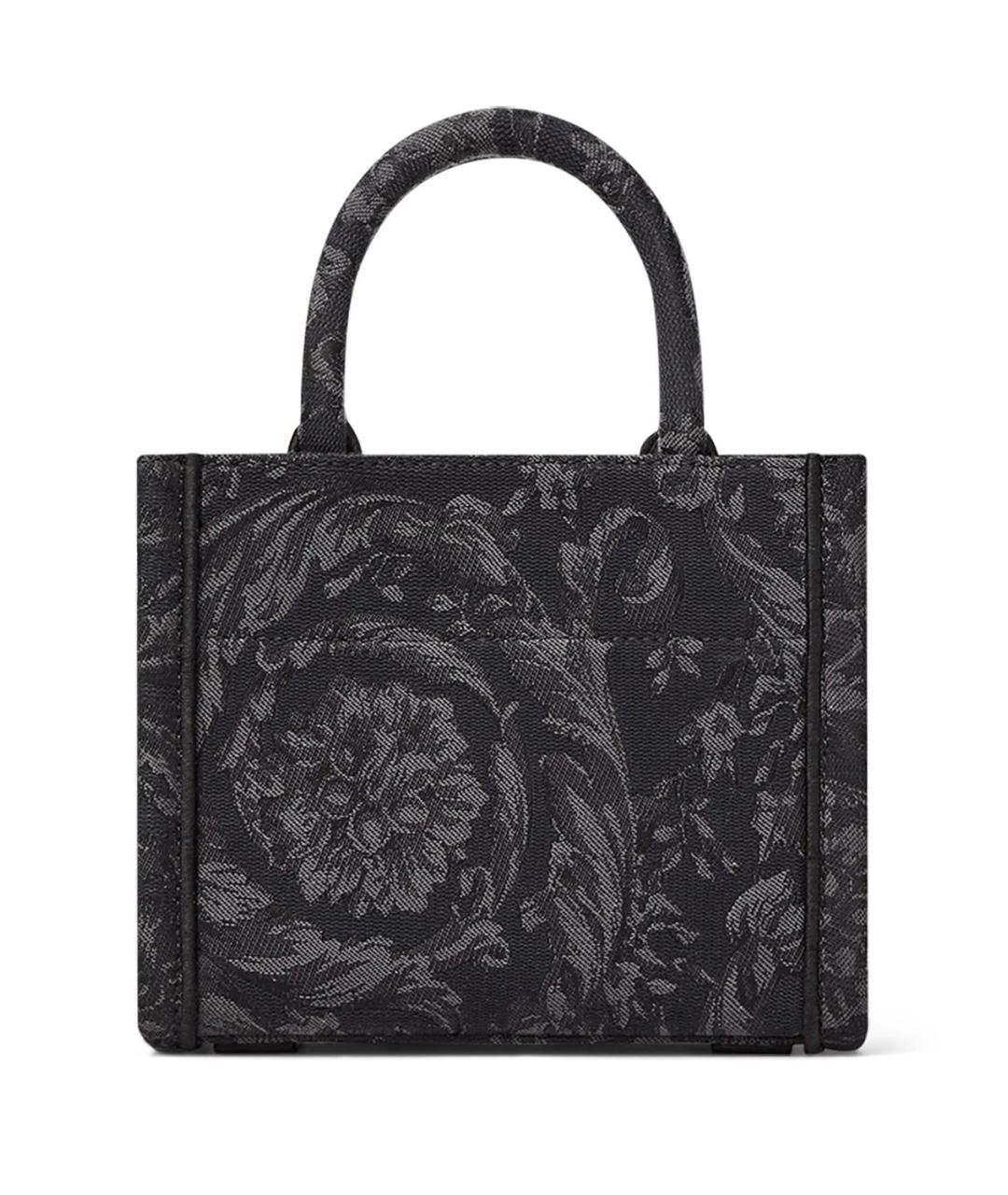 VERSACE Черная тканевая сумка тоут, фото 2