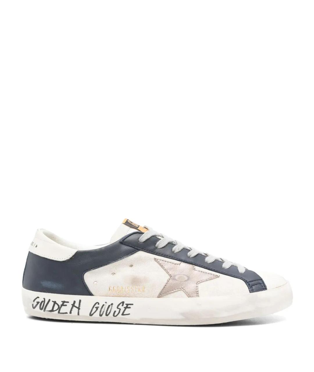 GOLDEN GOOSE DELUXE BRAND Белые кожаные низкие кроссовки / кеды, фото 1