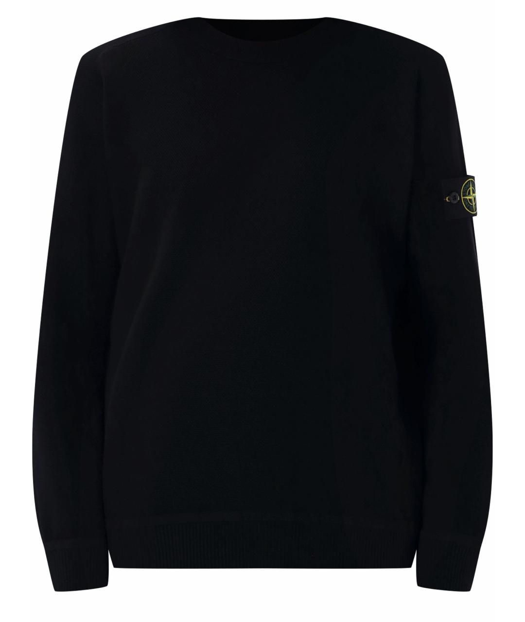 STONE ISLAND Черный хлопковый джемпер / свитер, фото 1