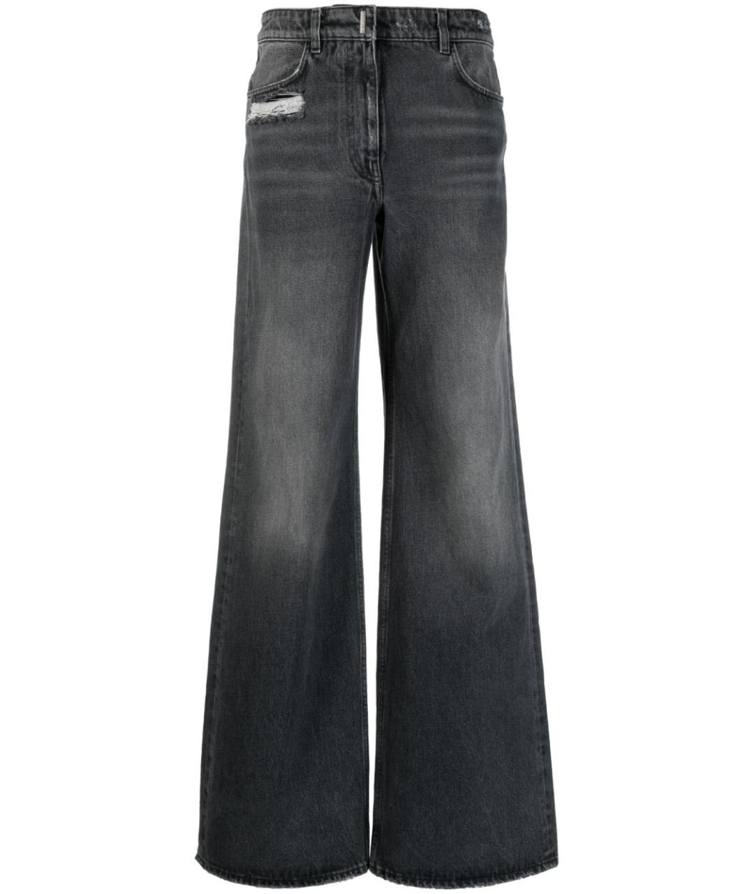 GIVENCHY Черные хлопковые прямые джинсы, фото 1