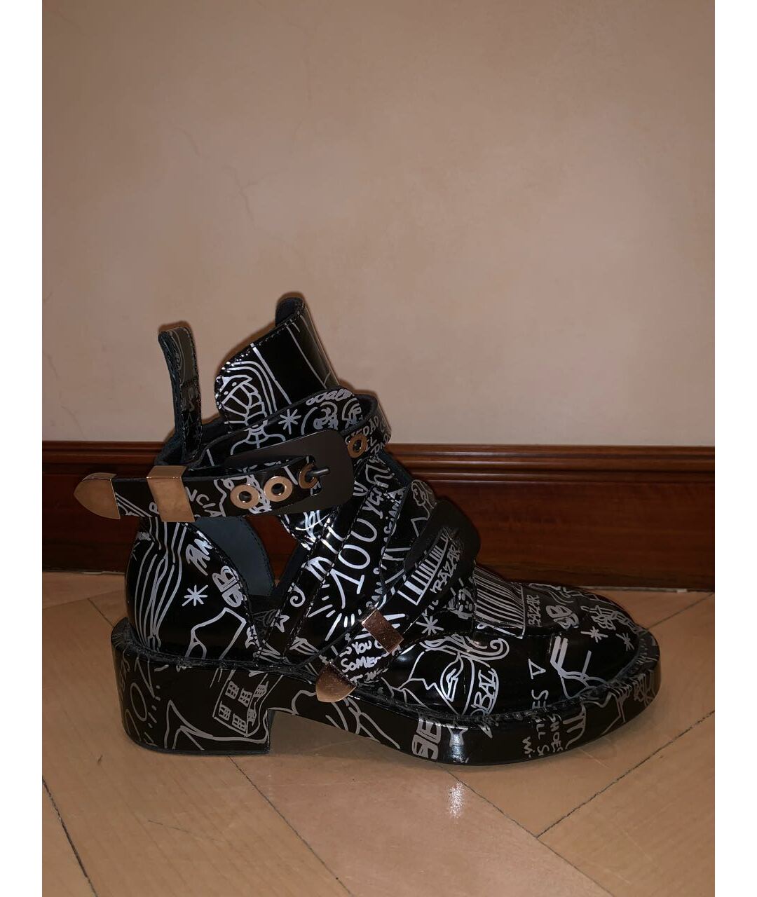 BALENCIAGA Черные кожаные ботинки, фото 8