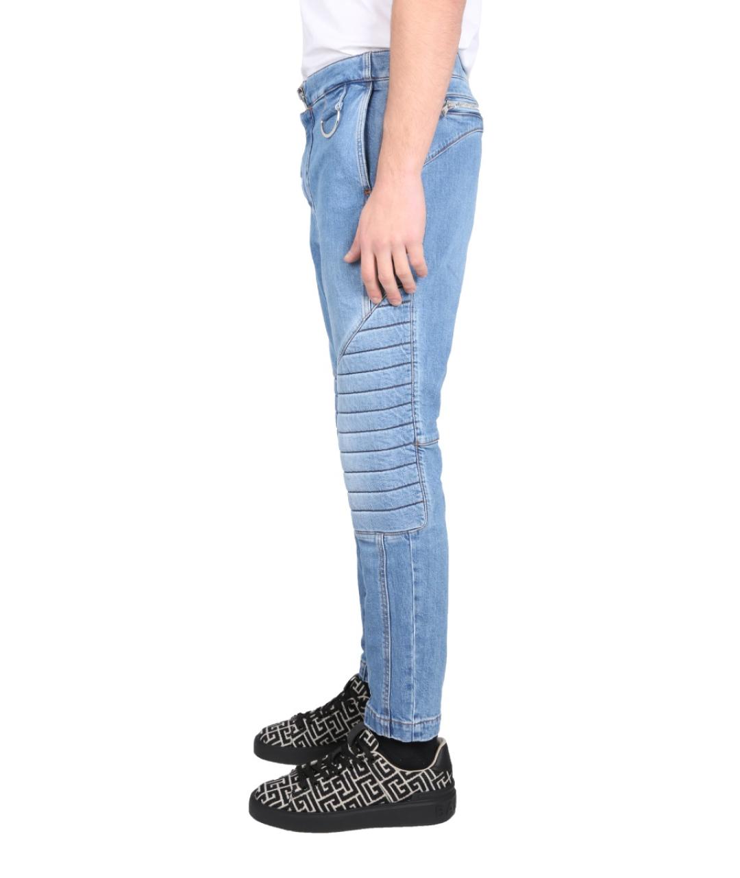 BALMAIN Синие хлопковые повседневные брюки, фото 3