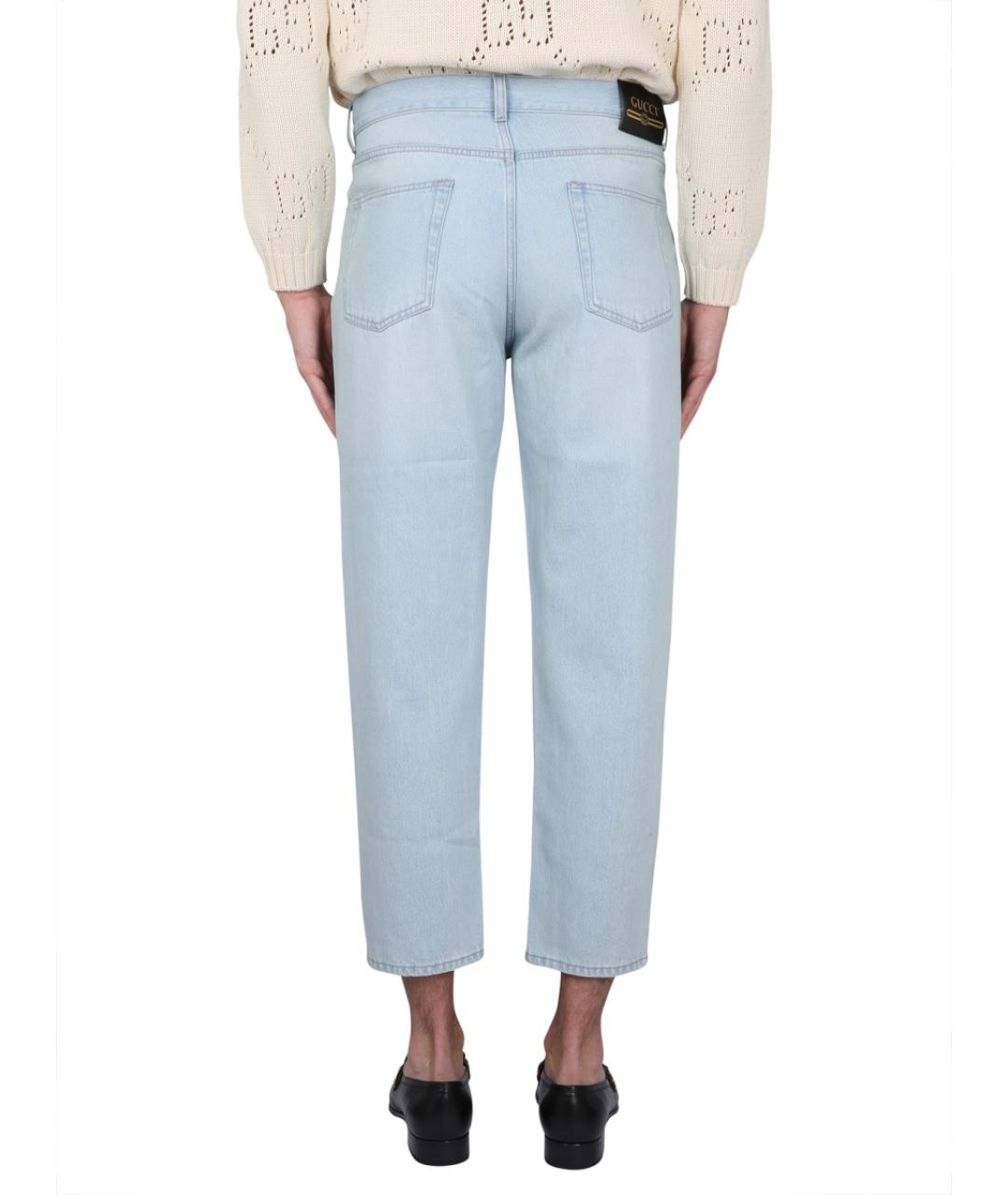 GUCCI Синие хлопковые повседневные брюки, фото 4
