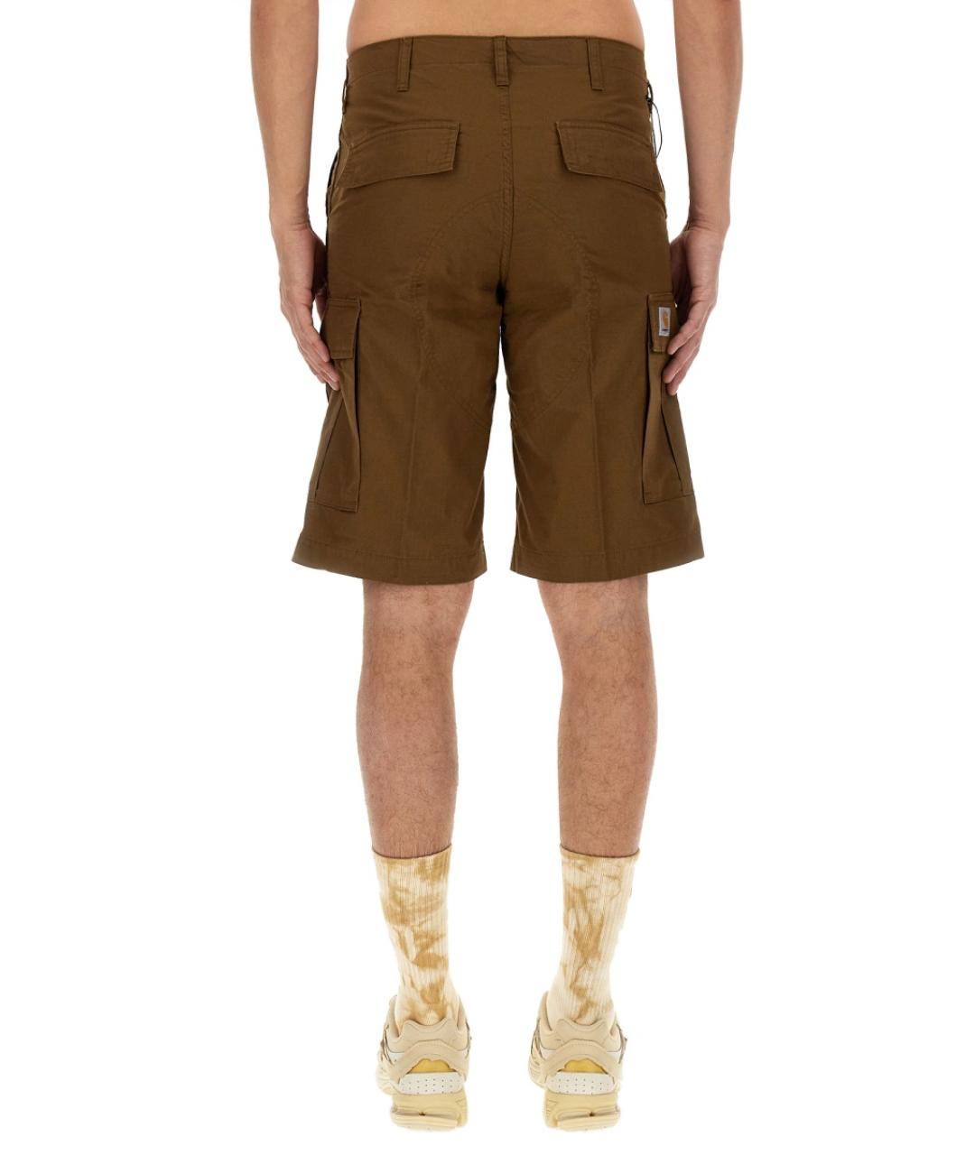 CARHARTT WIP Коричневые хлопковые шорты, фото 4
