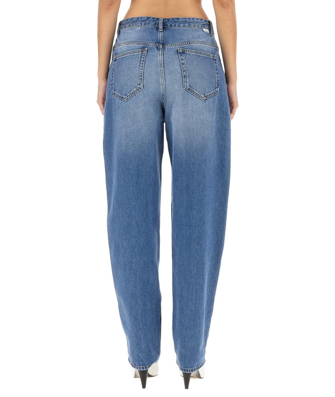 ISABEL MARANT Голубые хлопковые прямые брюки, фото 4