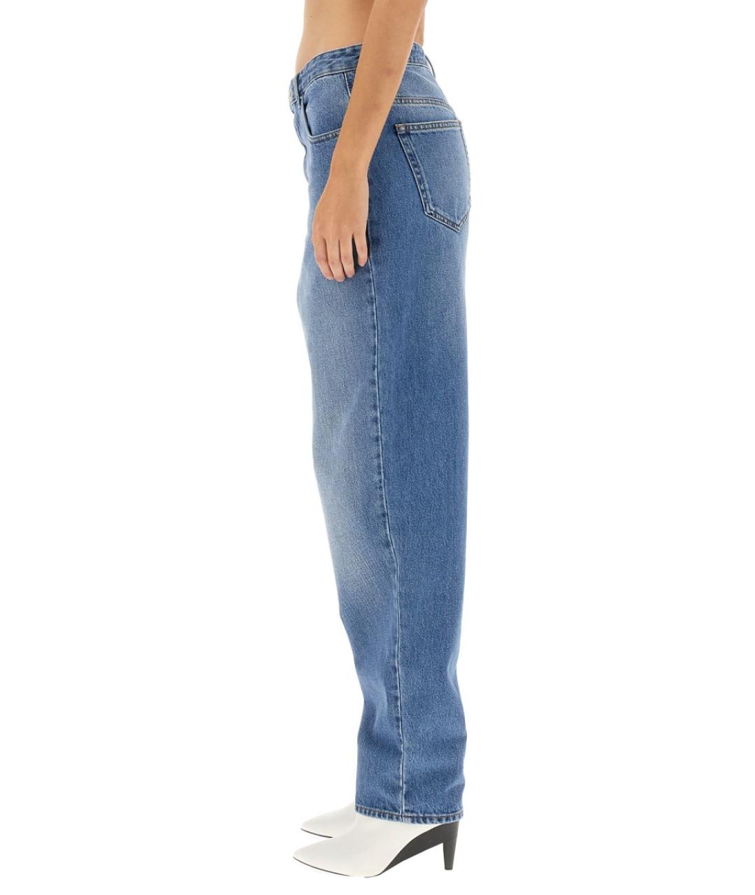 ISABEL MARANT Голубые хлопковые прямые брюки, фото 5