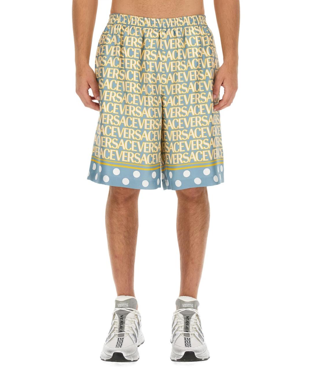 VERSACE Мульти шелковые повседневные брюки, фото 1