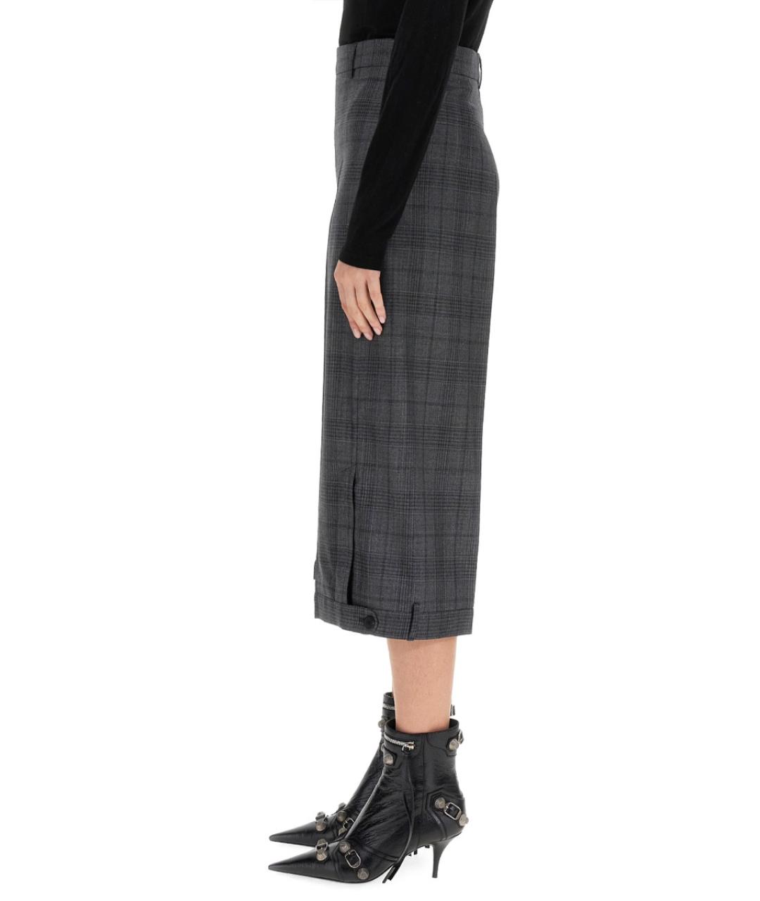 BALENCIAGA Серые шерстяные прямые брюки, фото 4