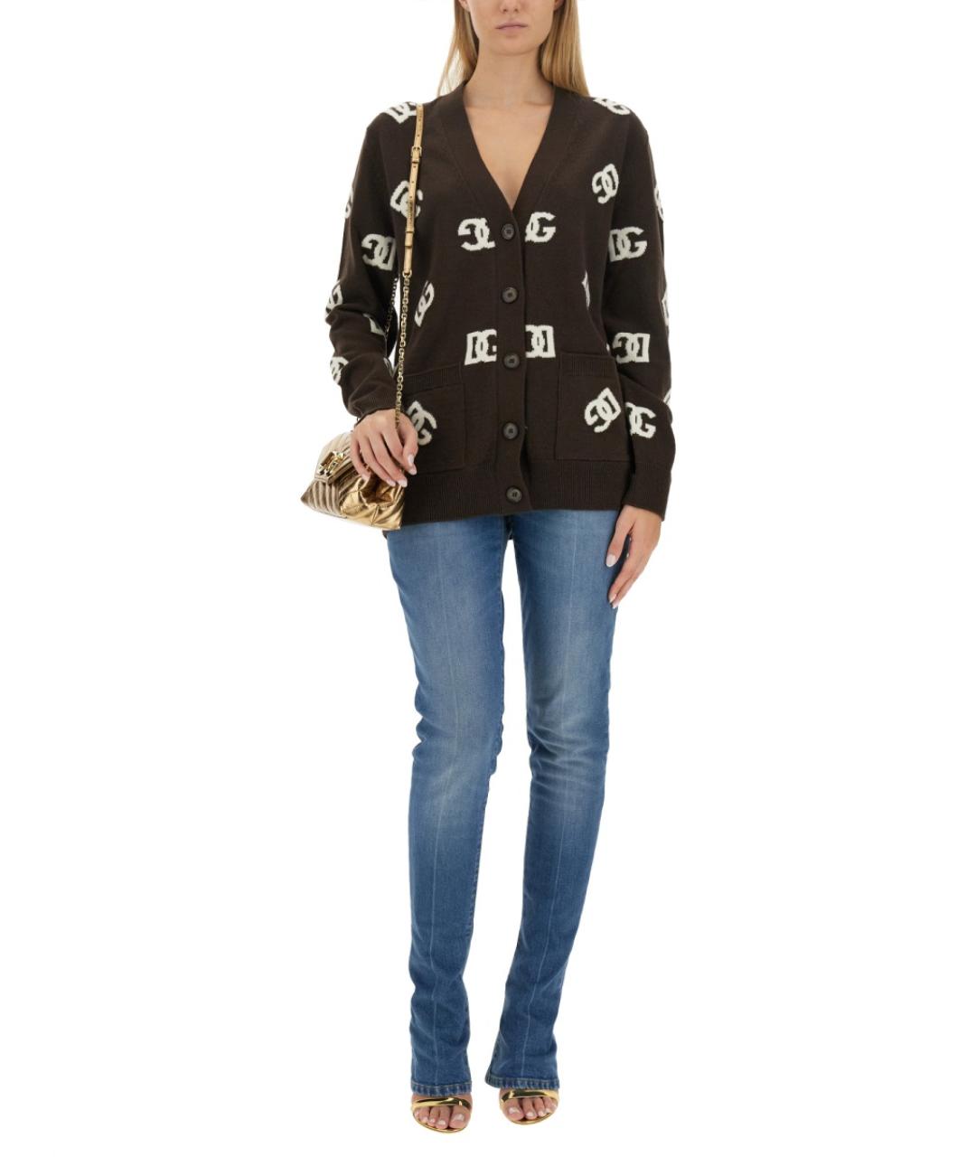 DOLCE&GABBANA Голубые хлопковые прямые брюки, фото 3