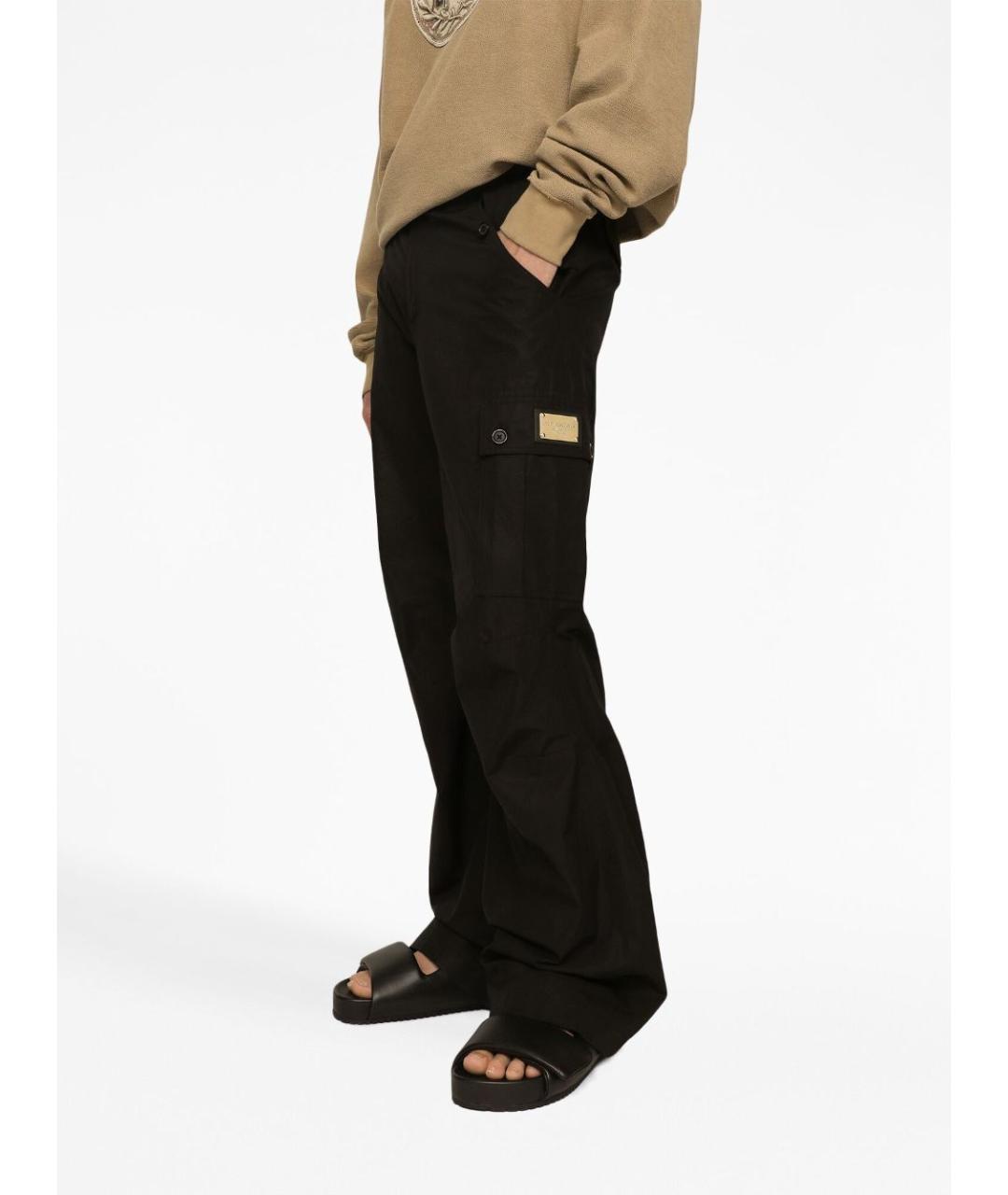 DOLCE&GABBANA Черные хлопковые повседневные брюки, фото 5