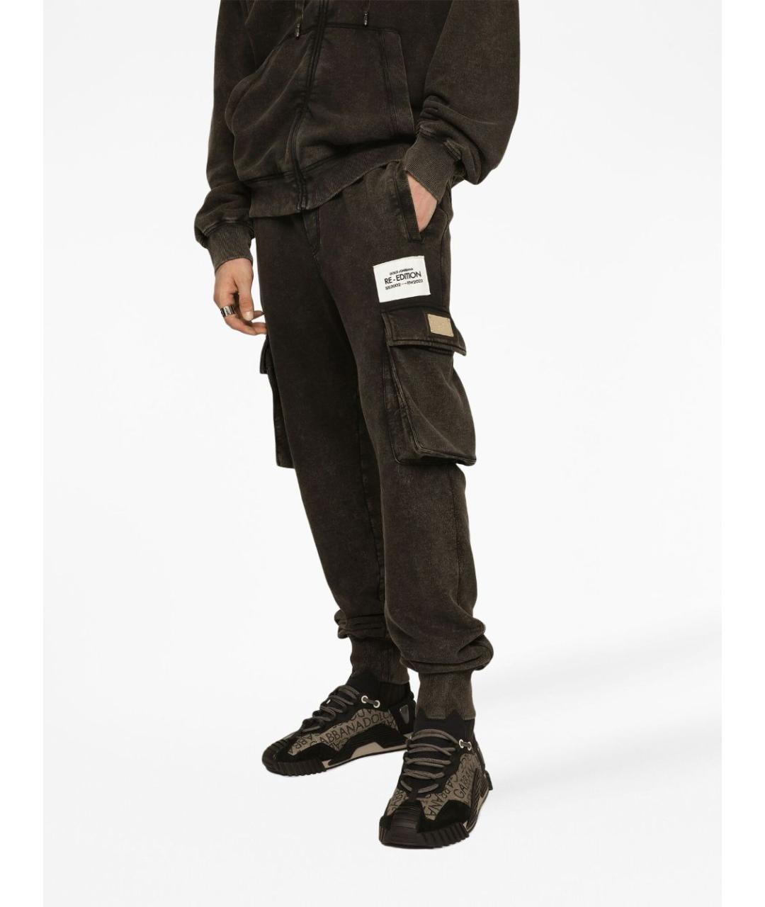 DOLCE&GABBANA Серые хлопковые повседневные брюки, фото 2