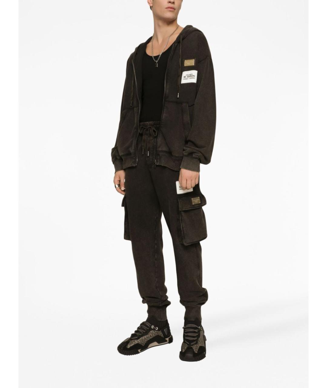 DOLCE&GABBANA Серые хлопковые повседневные брюки, фото 5