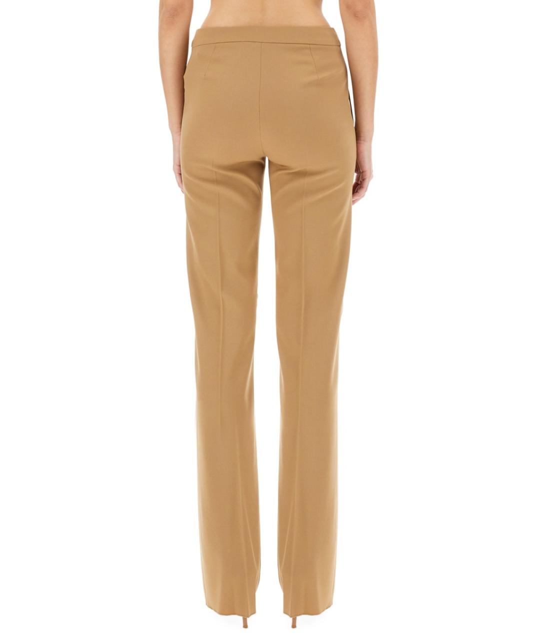 MAX MARA Бежевые хлопковые прямые брюки, фото 4