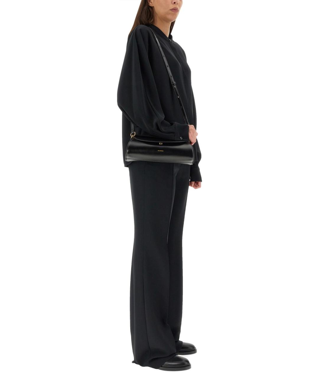 JIL SANDER Черные вискозные прямые брюки, фото 2