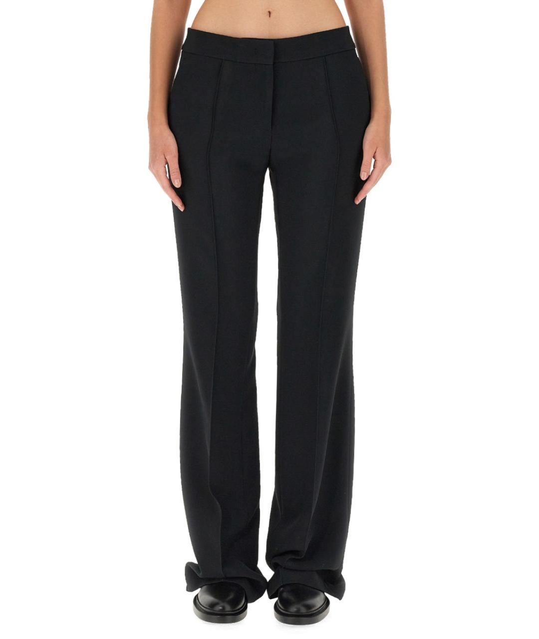 JIL SANDER Черные вискозные прямые брюки, фото 1